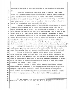 Here is a brief from 1980 challenging California Penal Code 647(b) which became law in 1961